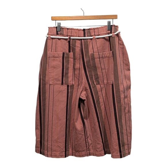 New! Anthropologie Pilcro Cropped PJ Striped Rope Belt Wide Leg Gaucho Jeans, S - Picture 9 of 14